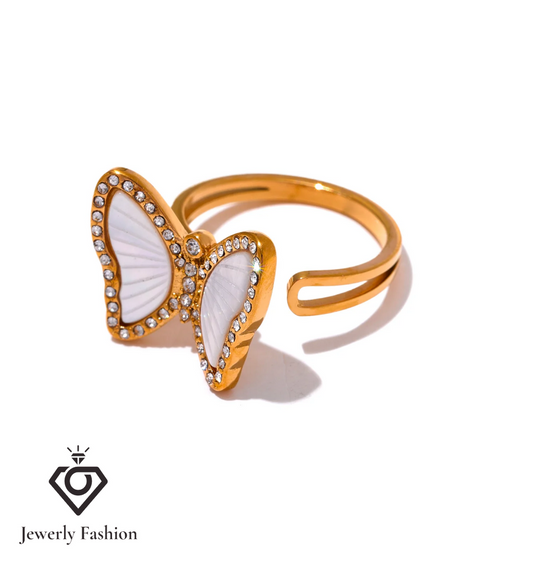 Butterfly Ring Inlaid Cubic Zirconia