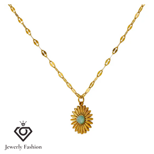 Flower Pendant Necklace Golden Fashion Jewelry