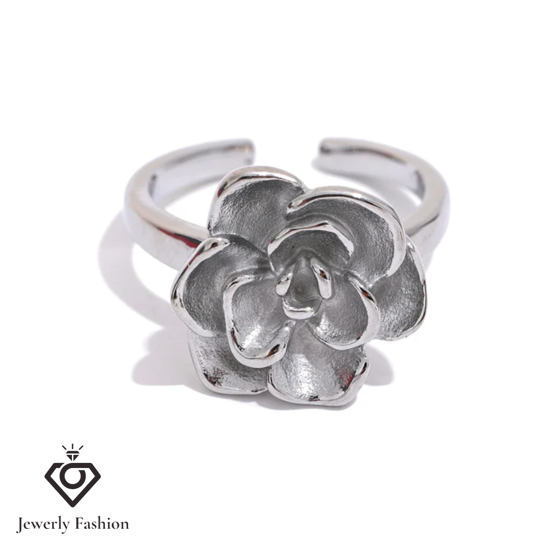 Steel Flower  Ring Trend  Gold Color Jewelry for Women