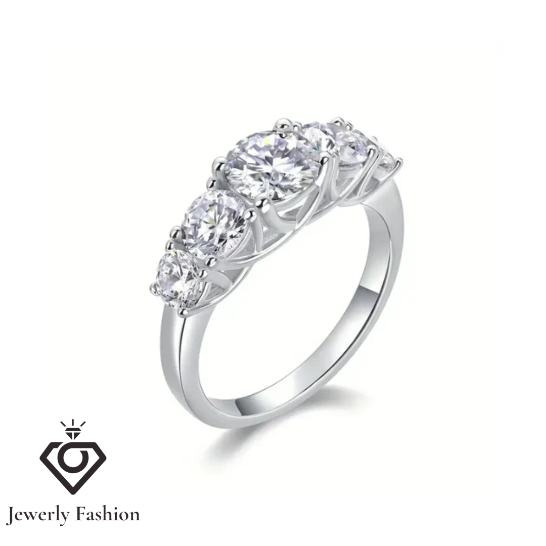 Silver Moissanite Fashion  Ring